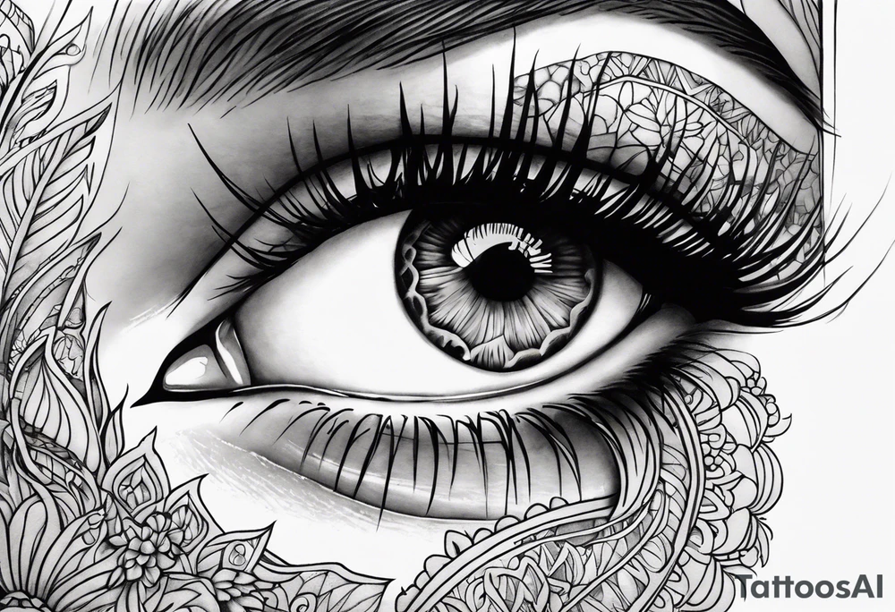 Feminine Eye melting tattoo idea