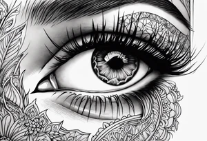 Feminine Eye melting tattoo idea