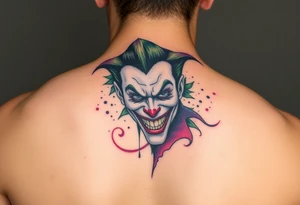 graphic 3d joker design tattoo idea