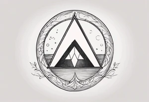 letter delta inside a circle, subtle, for young woman tattoo idea