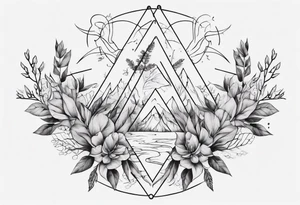 Back tattoo fine line with nature and some
Colors tattoo idea