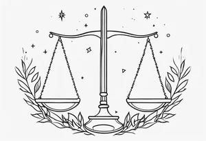 A small fine line combining the Virgo and libra tattoo idea