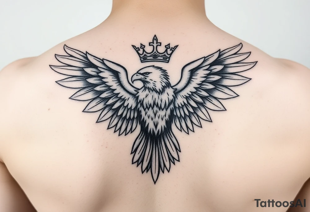 eagle with a crown tattoo idea
