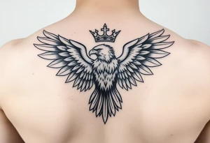 eagle with a crown tattoo idea