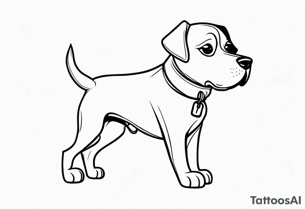 whistling cartoon dog tattoo idea