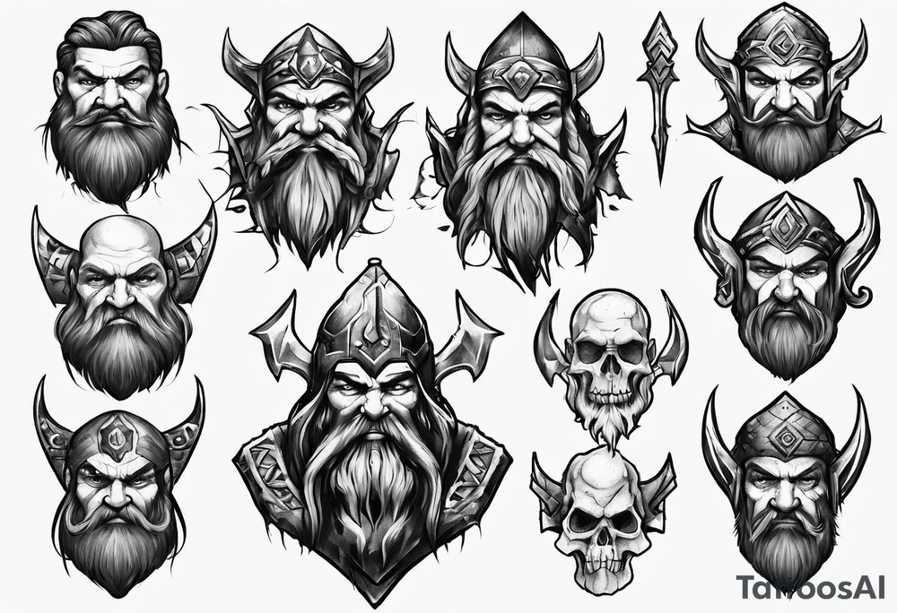 Dark iron dwarf tattoo idea
