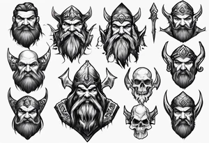 Dark iron dwarf tattoo idea