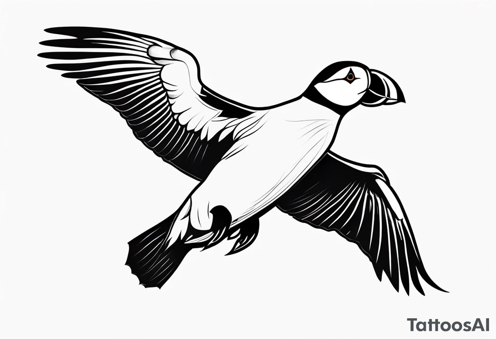 a flying puffin with black wings
 -  forarm Tattoo tattoo idea