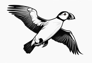 a flying puffin with black wings
 -  forarm Tattoo tattoo idea