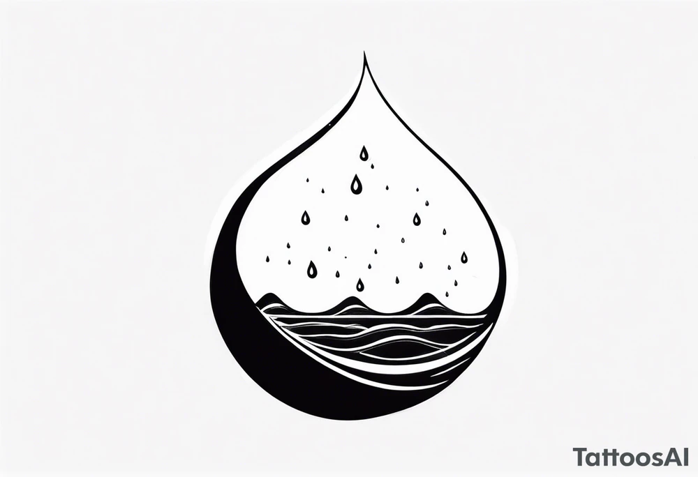 small water drop falling into calm ocean tattoo idea