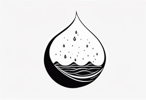 small water drop falling into calm ocean tattoo idea