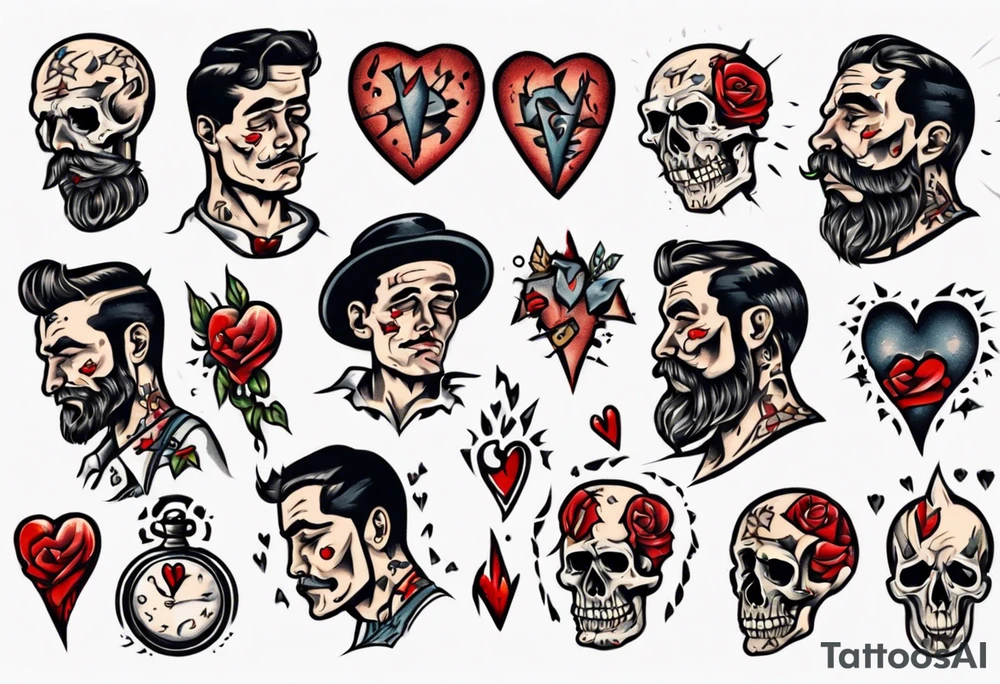 heartbroken man tattoo idea