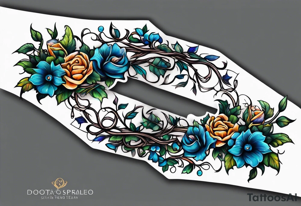 two thorn vines wrapping around arm tattoo idea