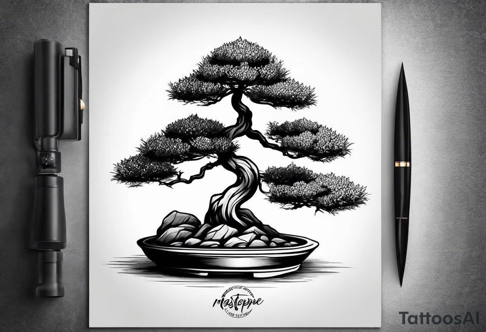 bonsai tree small tattoo idea