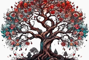 Family tree with mom and dads bloodline tattoo idea
