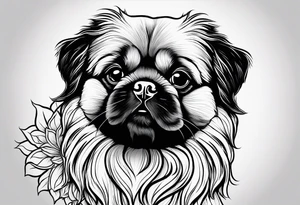 The contour of the face of a pekingese with shih tzu mixed race god. Nothing besides the face. tattoo idea