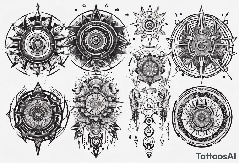 Cyberpunk mandala tattoo idea