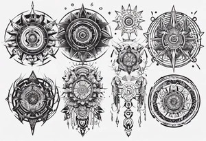 Cyberpunk mandala tattoo idea