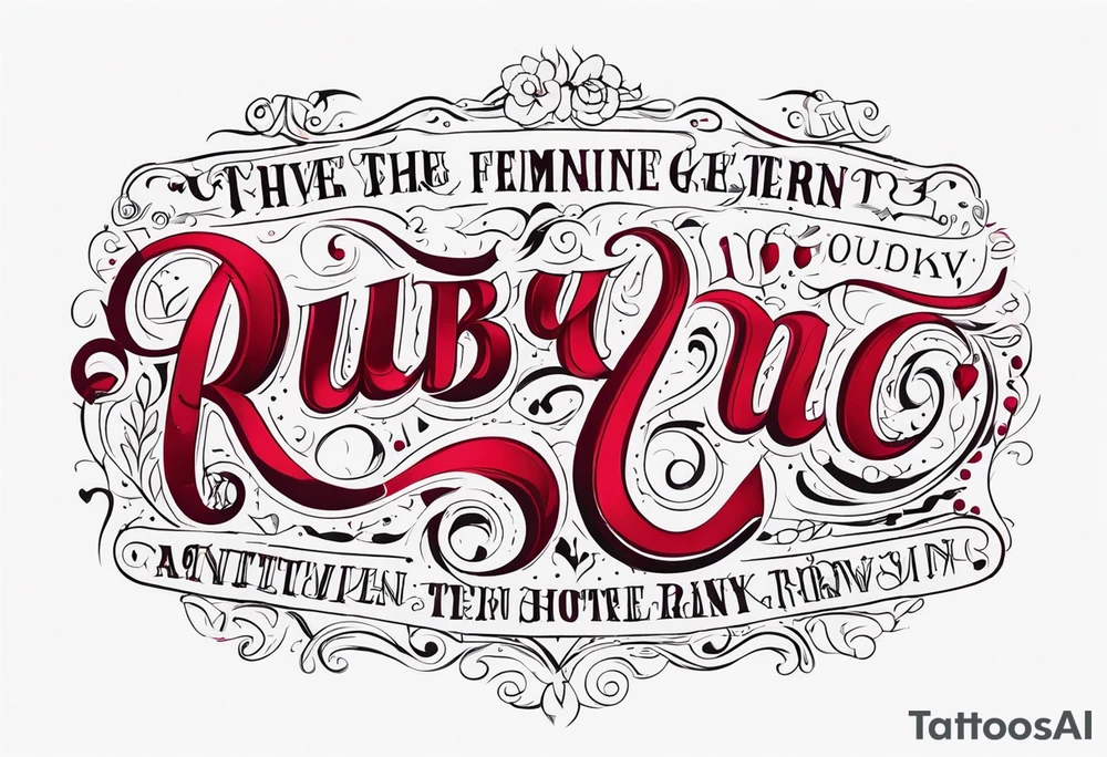 Feminine font : Ruby tattoo idea
