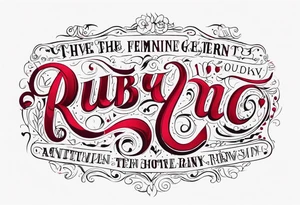Feminine font : Ruby tattoo idea
