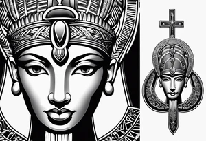 Egyptian ankh with light beam shining down tattoo idea