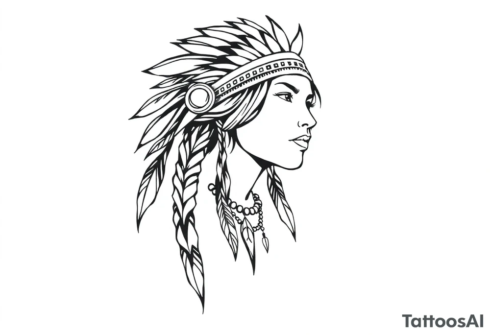 Native American female tattoo idea