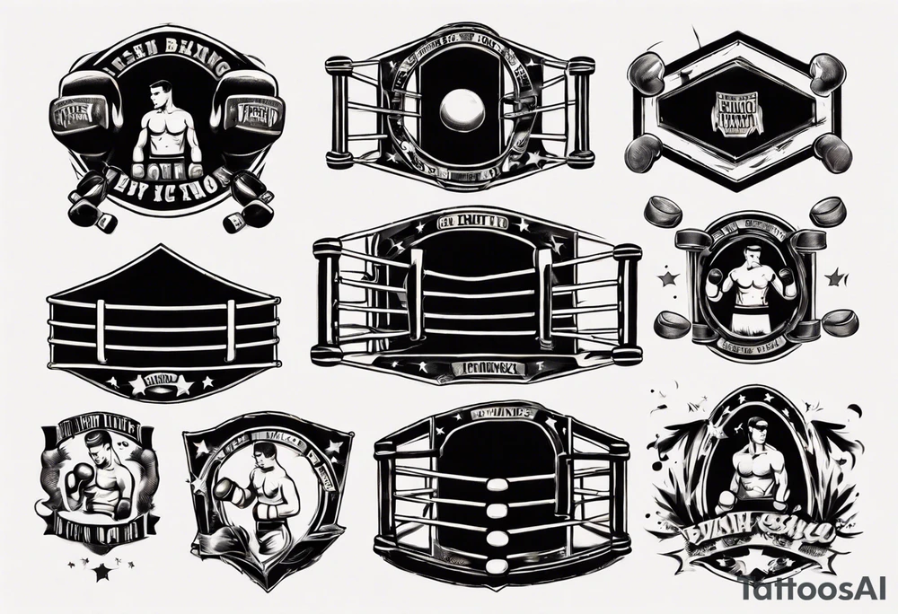 Old-school boxing ring tattoo idea
