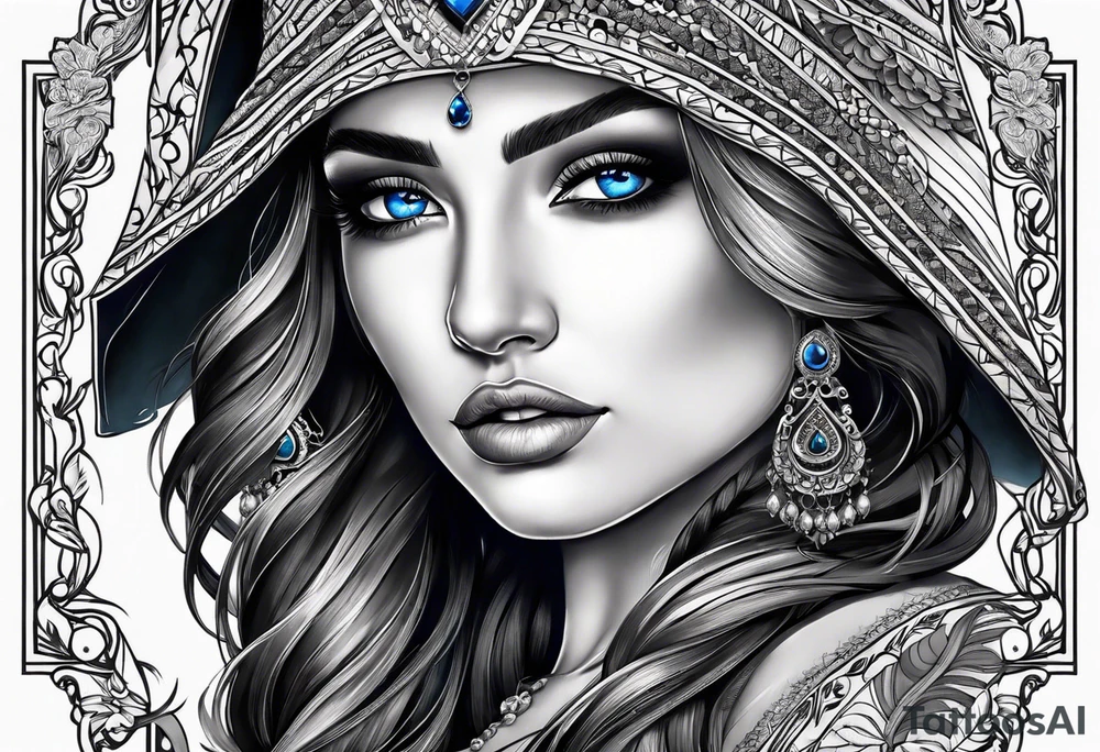 Gitana with blue eyes tattoo idea