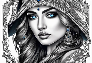 Gitana with blue eyes tattoo idea