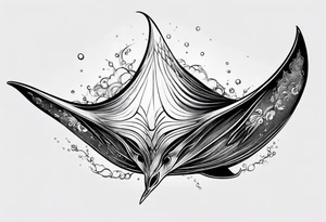 Cite manta ray swimming like flying tattoo idea