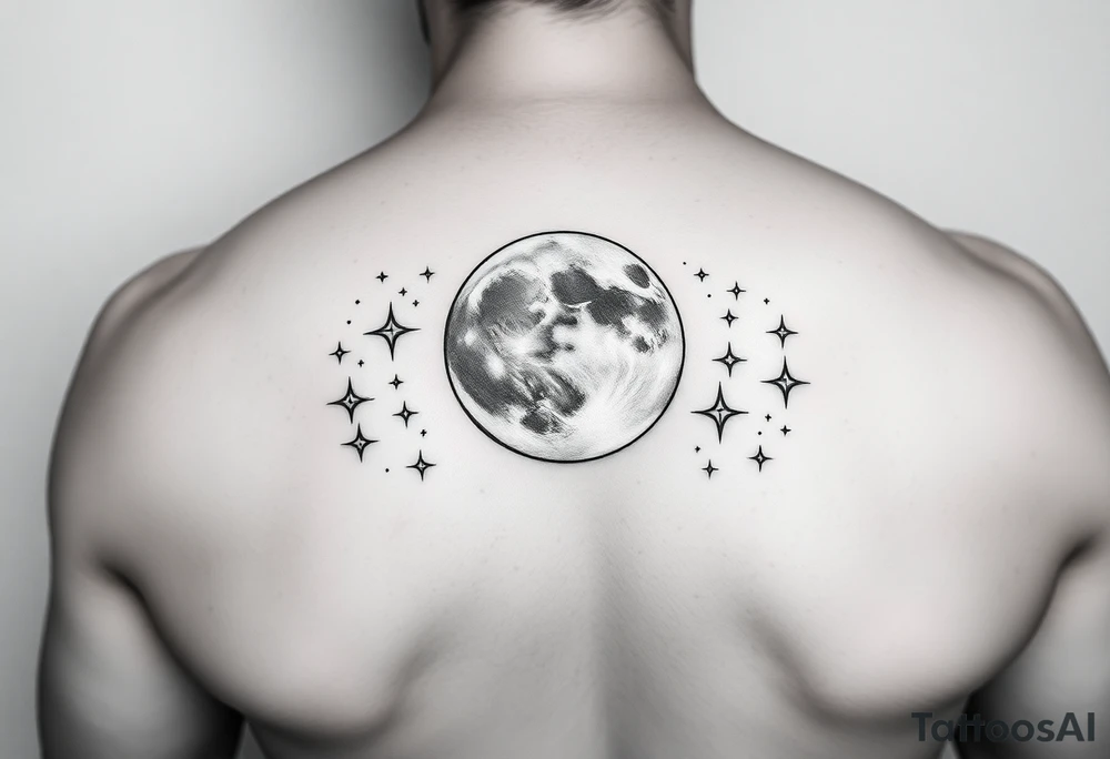 The moon and the stars tattoo idea