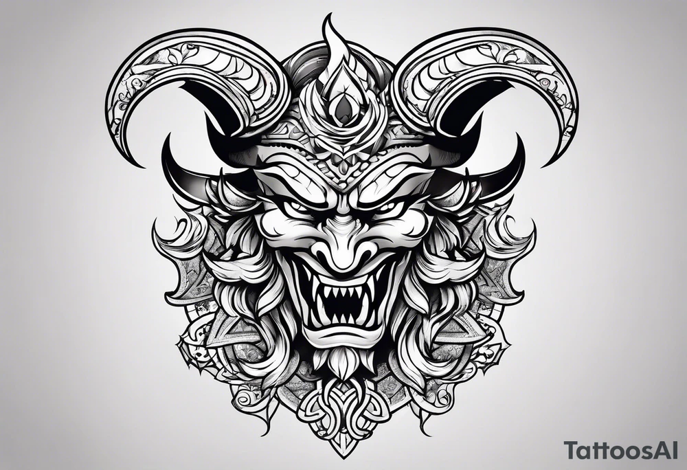 devilish symbols tattoo idea