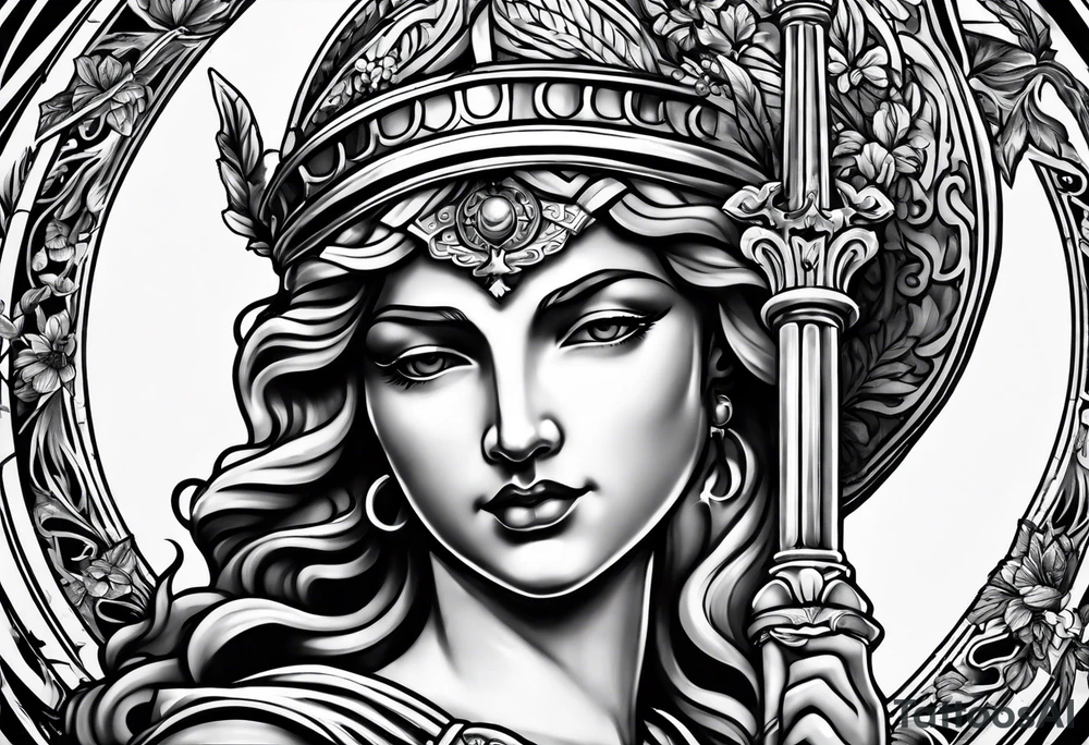 lady justice tattoo idea