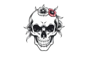Skull flash tattoo idea