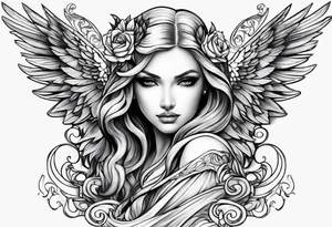 Angel named Leah tattoo idea