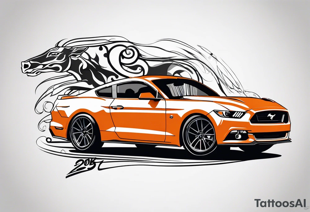 2016 ford mustang orange tattoo idea