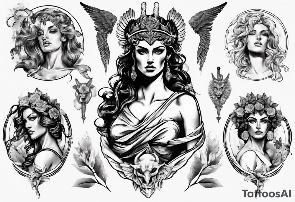 Greek goddess to signify powerful badass boss lady tattoo idea