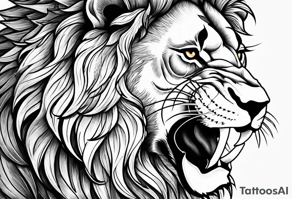 Lion and skull tattoo idea