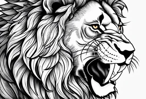 Lion and skull tattoo idea