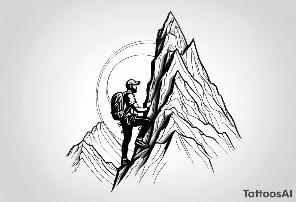 climber at the peak tattoo idea