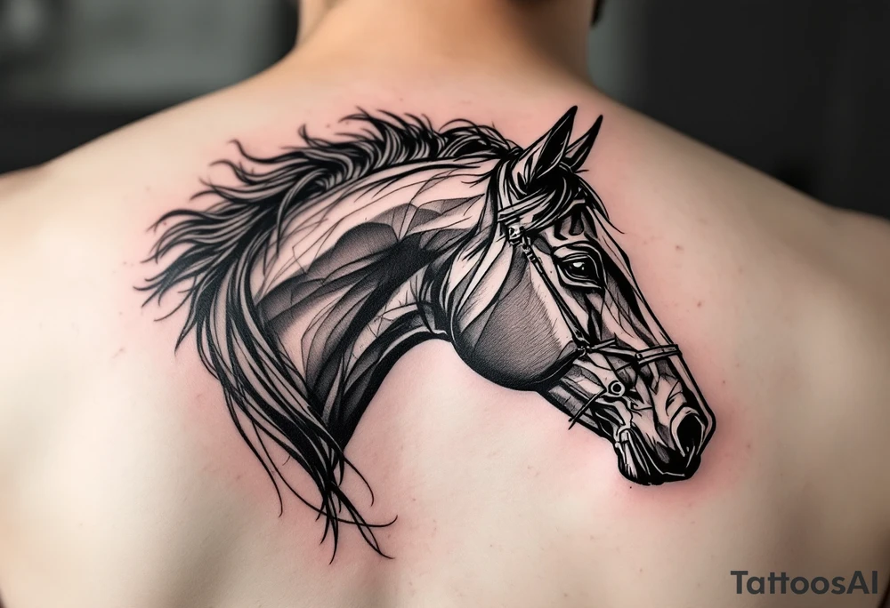 horse silhouette 
from the front tattoo idea