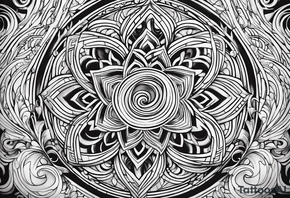 Swirls and whirls from fingers to elbows tattoo idea