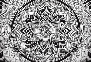Swirls and whirls from fingers to elbows tattoo idea