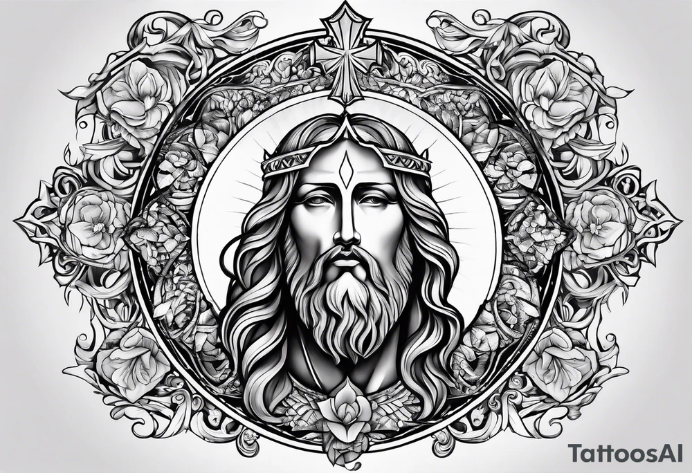 Religious faith Jesus mercy tattoo idea