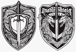Valhalla sword ship dragon shield tattoo idea