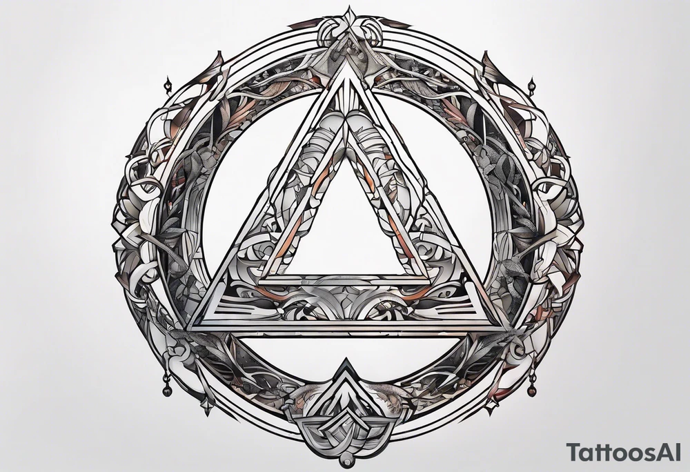 letter delta inside a chain circle, subtle, womanly, simplistic tattoo idea