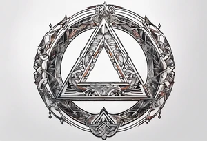 letter delta inside a chain circle, subtle, womanly, simplistic tattoo idea