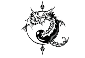 futebol, musica, Yin yang e dragão tattoo idea