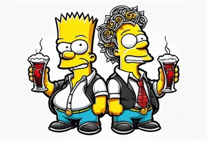 Bart simpson like italian mafia boss tattoo idea