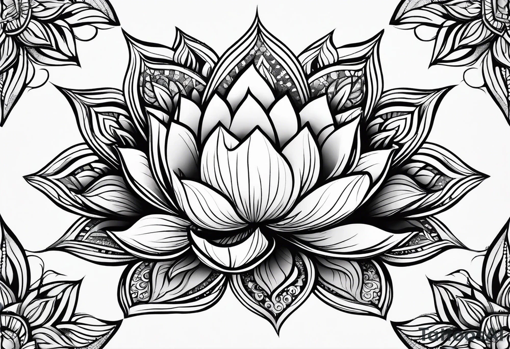 Simple Mandala Lotus tattoo idea